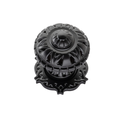 Filigree Centre Door Knob - Matt Black
