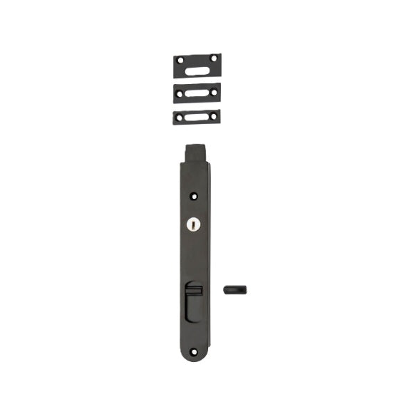 Locking Flush Bolt - 200mm - Matt Black