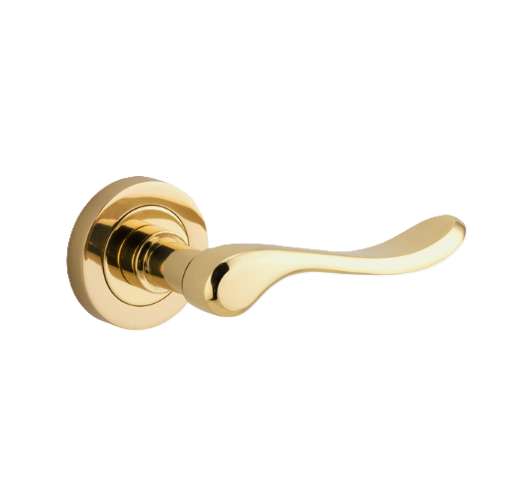 Stirling Lever - Round Rose - Polished Brass