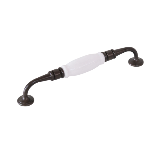 Porcelain D Pull – CTC192mm - Antique Brass