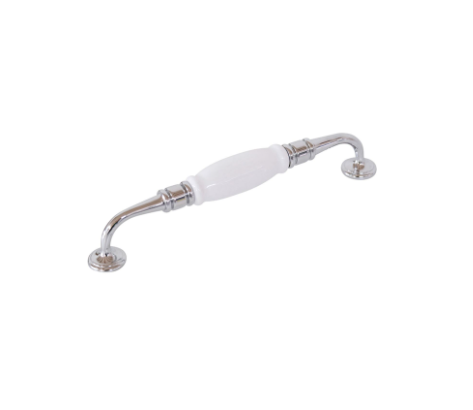 Porcelain D Pull – CTC192mm - Chrome Plated
