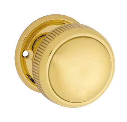 Milled Edge Mortice Knobs - Round Rose Backplate