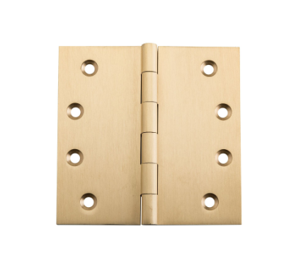 Fixed Pin Hinge – H100xW100mm - Unlacquered Satin Brass