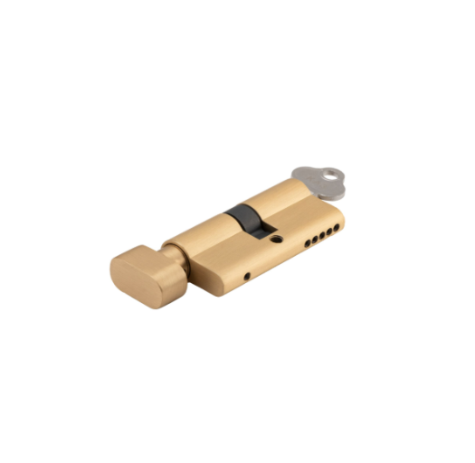 Euro Cylinder Key/Thumb 5 Pin - Satin Brass