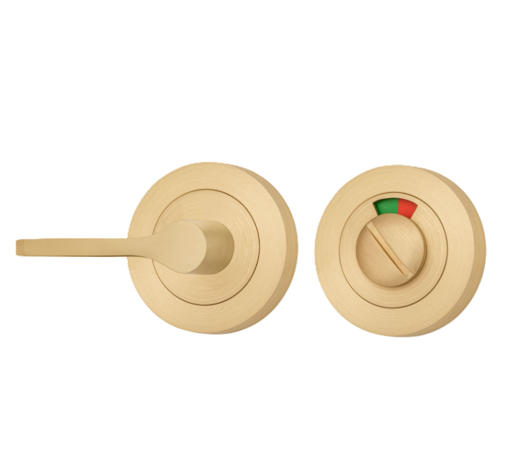 Accessibility Privacy Turn with Indicator - Round - Brushed Brass