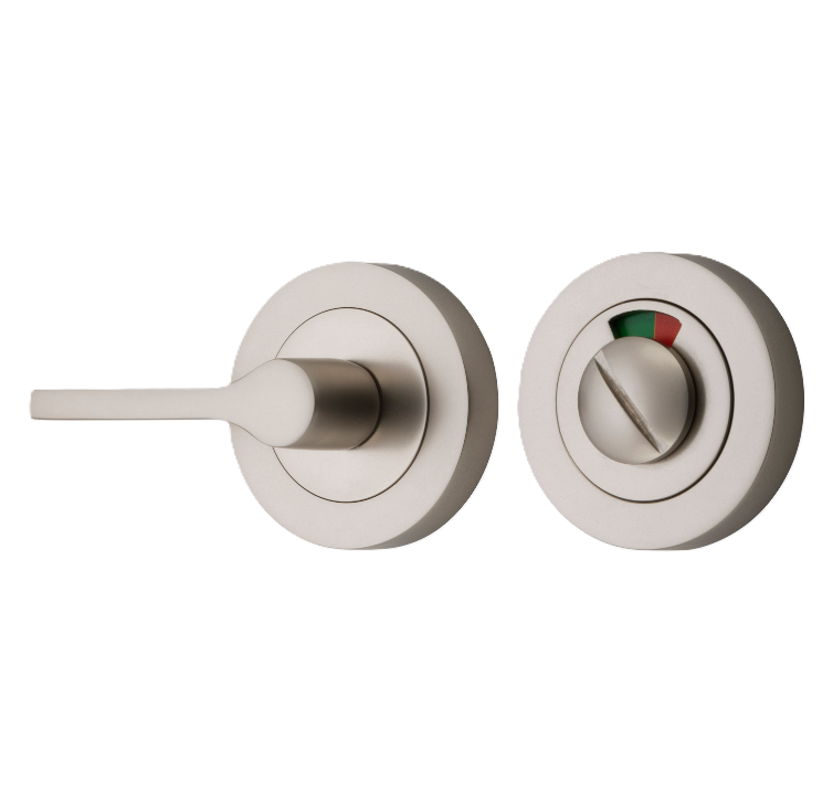Accessibility Privacy Turn with Indicator - Round - Satin Nickel