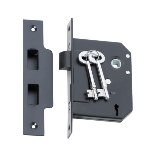 3 Lever Mortice Lock – Backset 57mm - Matt Black