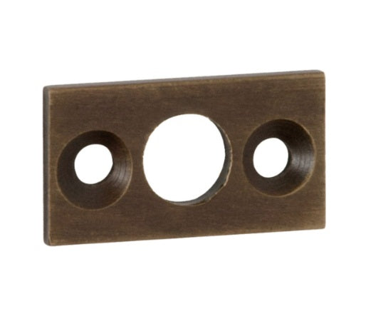 Barrel Bolt Flat Plate Keeper – 7.5mm - Antique Brass