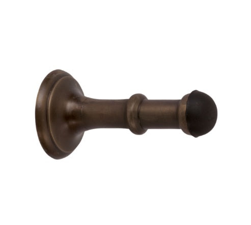 Small Concealed Fix Door Stop - 80mm - Antique Brass