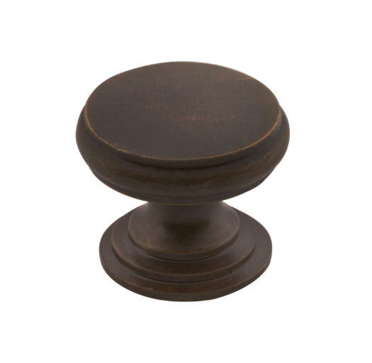 Flat Cupboard Knob – D25xP20mm - Antique Brass