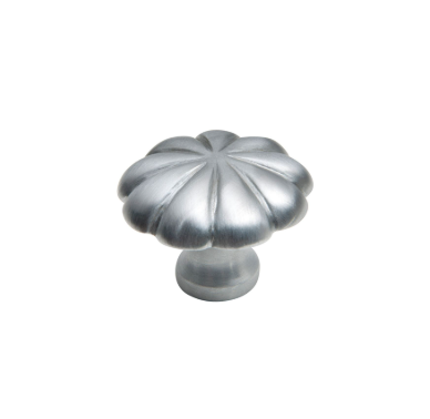 Fluted Cupboard Knob - Satin Chrome