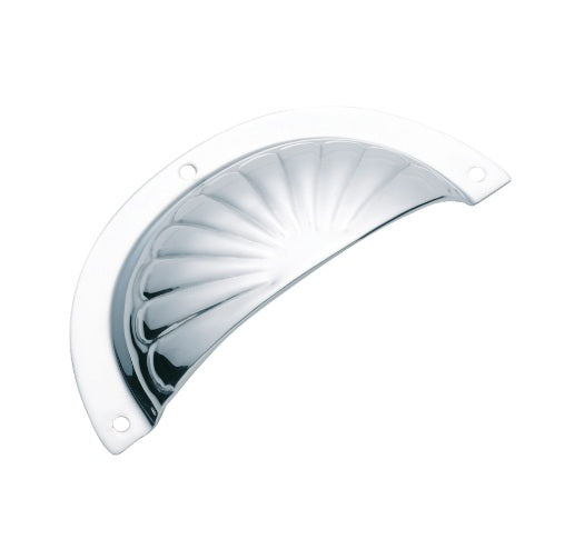 Fluted Drawer Pull - Sheet Brass - Satin Chrome