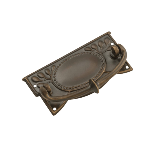 Edwardian Cabinet Handle – H48xW100mm - Antique Brass