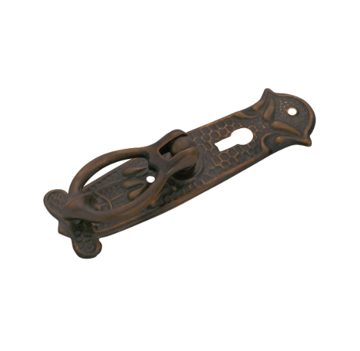 Nouveau Pressed Pedestal Handle - Antique Brass