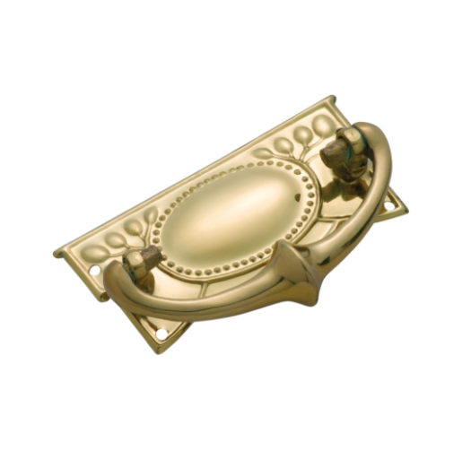 Edwardian Cabinet Handle – H30xW65mm - Polished Brass