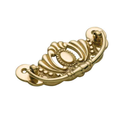 Victorian Cabinet Handle – H43xW98mm - Polished Brass