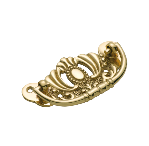 Victorian Cabinet Handle – H42xW83mm - Polished Brass