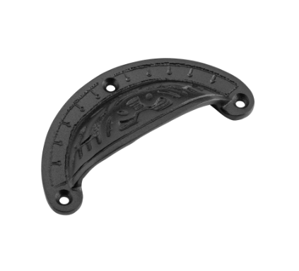 Ornate Drawer Pull - 100x40mm - Matt Black