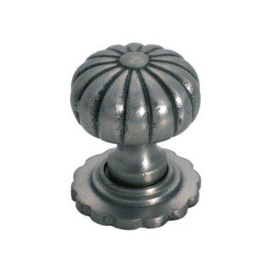 Fluted Cupboard Knob With Backplate – Polished Brass