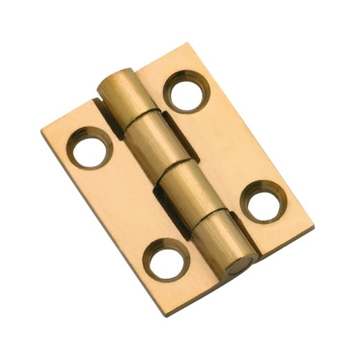 Fixed Pin Cabinet Hinge – H25xW22mm - Polished Brass