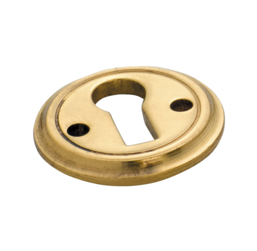 Round Cupboard Escutcheon - Polished Brass
