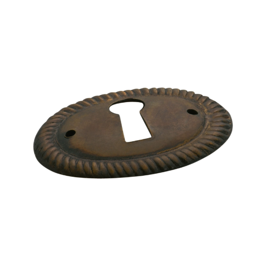 Oval Cupboard Escutcheon - Antique Brass