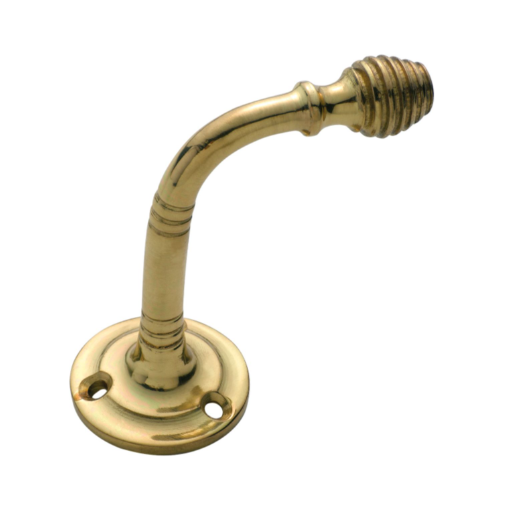 Reeded Curtain Tie Back Hooks - Polished Brass