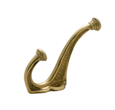 Edwardian Hat & Coat Hooks - Polished Brass