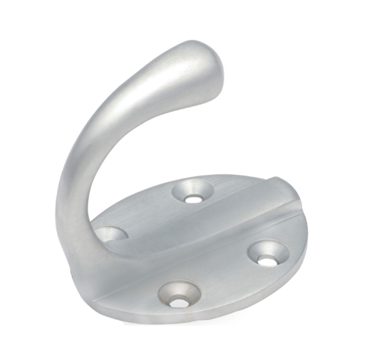 Single Robe Hooks – Oval Backplate - Satin Chrome