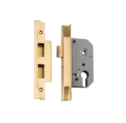 5 Lever Mortice Lock – Backset 46mm - Satin Brass