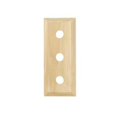 Triple Switch & Socket Wood Blocks – Classic Profile - Pine