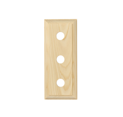 Triple Switch & Socket Wood Blocks – Traditional Profile - Pine