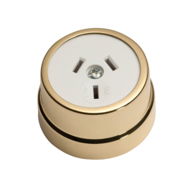 Traditional Sockets (Black) - Polished Brass