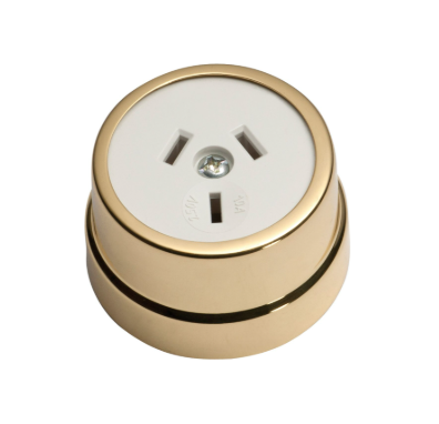Traditional Sockets (White) - Polished Brass