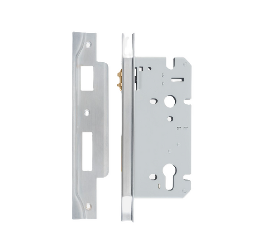 Rebated 85mm Euro Roller Mortice Locks - 60mm Backset