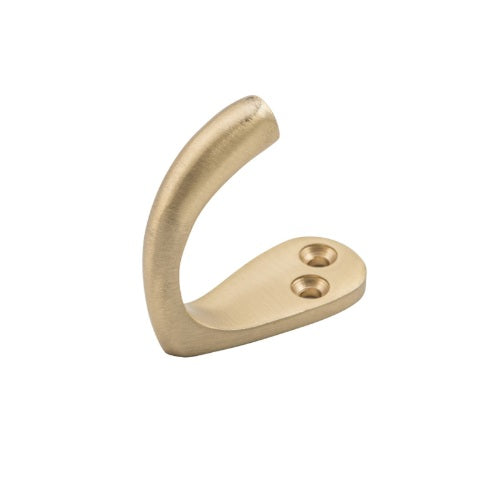 Single Robe Hooks - Satin Brass