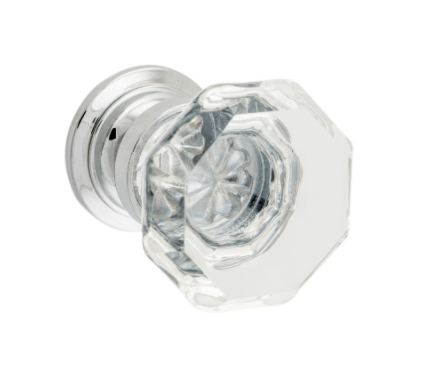 Sophia Glass Cupboard Knob – Chrome Plated
