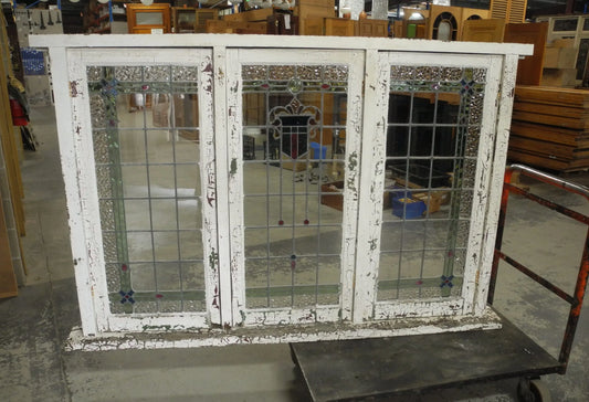 Triple Casement Leadlight Window