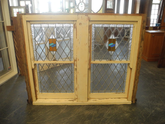 Double Double Hung Tudor Style Leadlight Window