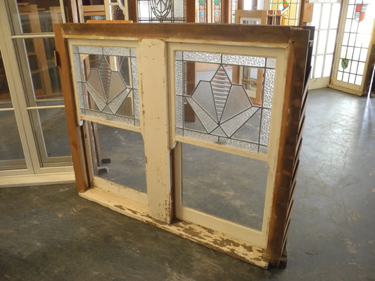 Double Double Hung Deco Leadlight Window