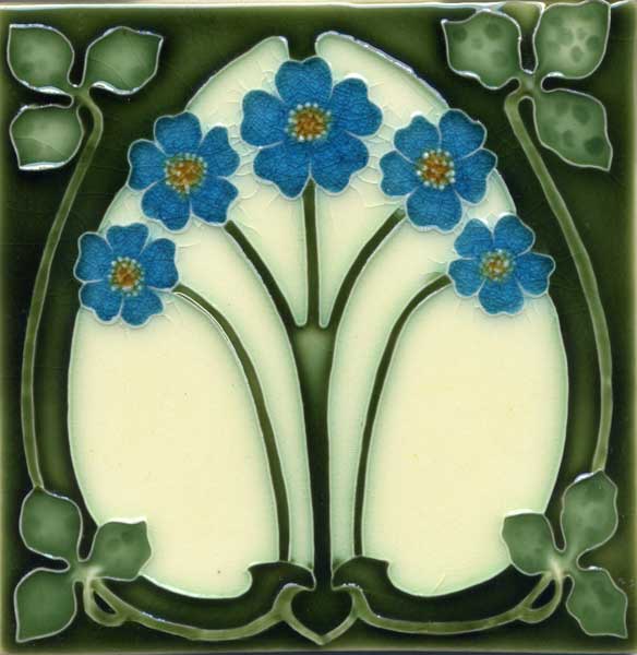 Green Outer Ivory, Inner Blue Flower