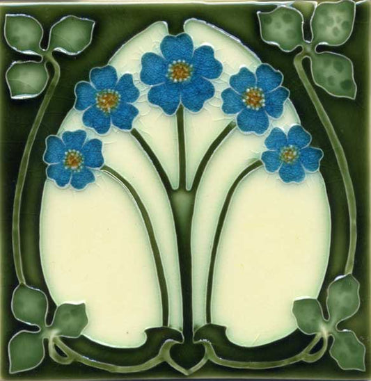 Green Outer Ivory, Inner Blue Flower