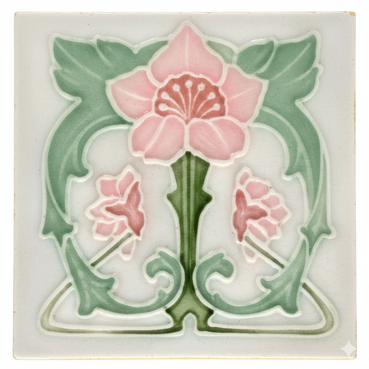 Pink Flowers, Grey Background