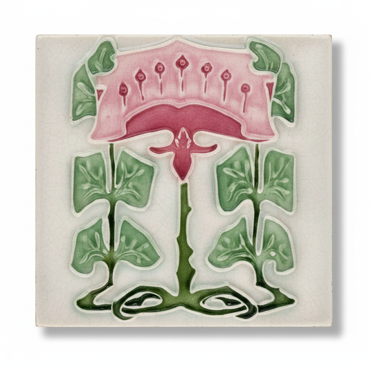 Pink Flower, Grey Background