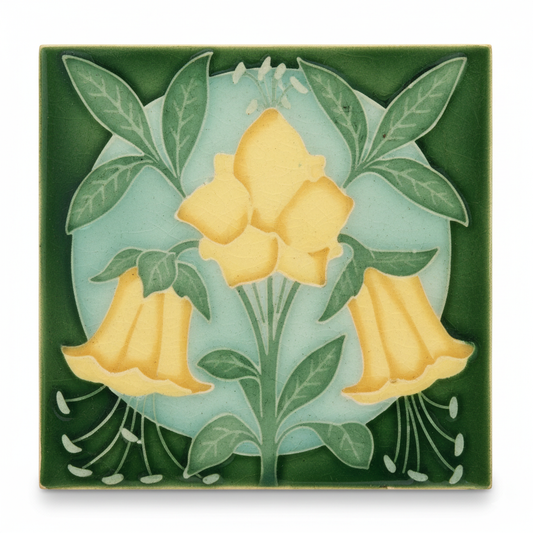 3 Yellow Flowers, Green Background