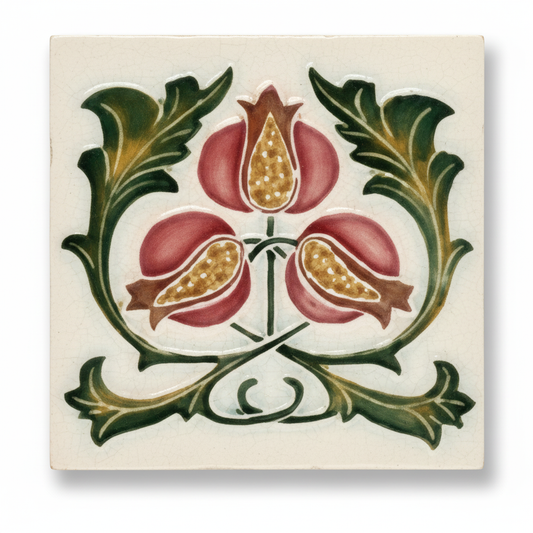 Burgundy/Yellow Flowers, Cream Background