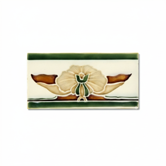 Yellow Flower Victorian Green Border