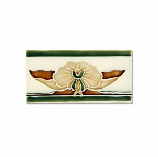 Yellow Flower Victorian Green Border