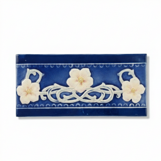 3 Yellow Flowers, Blue Border