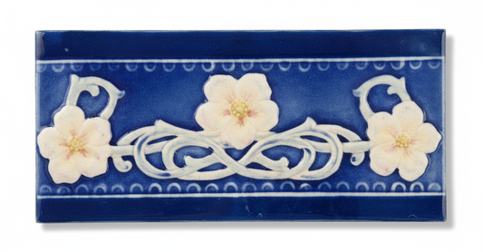 3 Yellow Flowers, Blue Border